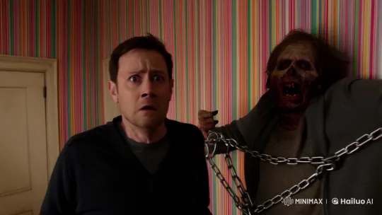 Man Faces Zombie in Enclosed, Striped Room – AI Generated Video | Hailuo AI