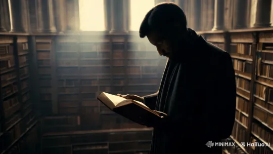 Lone Scholar in Infinite Library of Shadows – AI Generated Video | Hailuo AI