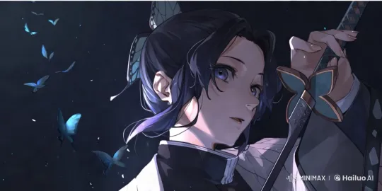 Shinobu Wields Magic Sword in Starry Butterfly Scene – AI Generated Video | Hailuo AI