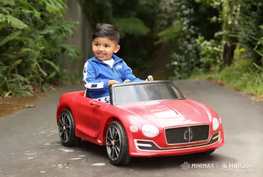 Boy Enjoys Toy Car Race on Vibrant Track – AI Generated Video | Hailuo AI