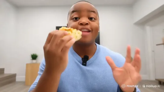 Dancing Man Enjoying Food on the Move – AI Generated Video | Hailuo AI