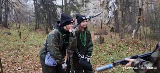 Camouflage-Wearing Couple Shares Intimate Moment in Forest – AI Generated Video | Hailuo AI