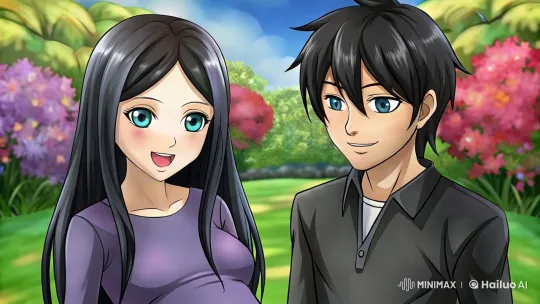 Couple in Serene Garden Celebrates Pregnancy – AI Generated Video | Hailuo AI