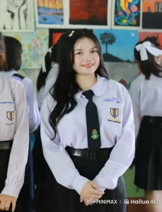 Cheerful Girl in Artistic Classroom Setting – AI Generated Video | Hailuo AI