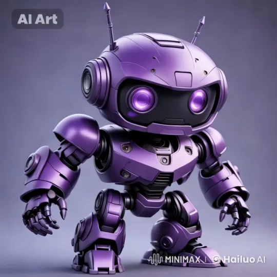 Artful Close-Up of a Futuristic Purple Robot – AI Generated Video | Hailuo AI