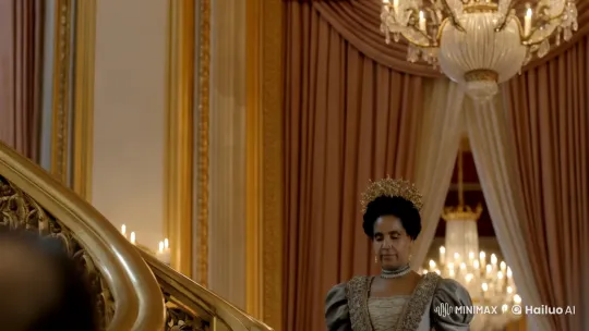 Regal Woman in Medieval Gown Descends Grand Staircase – AI Generated Video | Hailuo AI