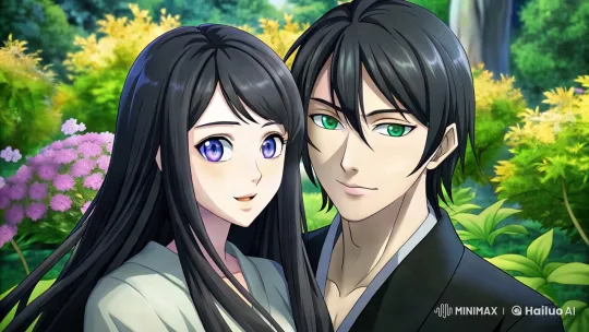 Romantic Couple in a Lush Garden Setting – AI Generated Video | Hailuo AI