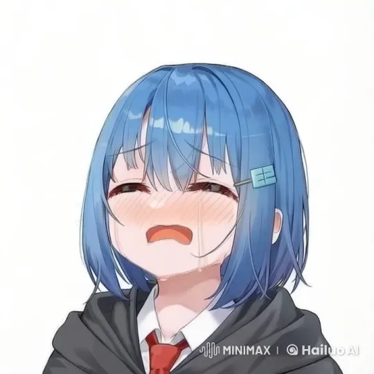 Blue-haired Character Crying Animation in Live2D – AI Generated Video | Hailuo AI
