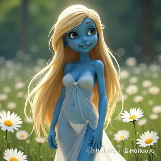 Smurfette Explores Enchanted Flower Field – AI Generated Video | Hailuo AI