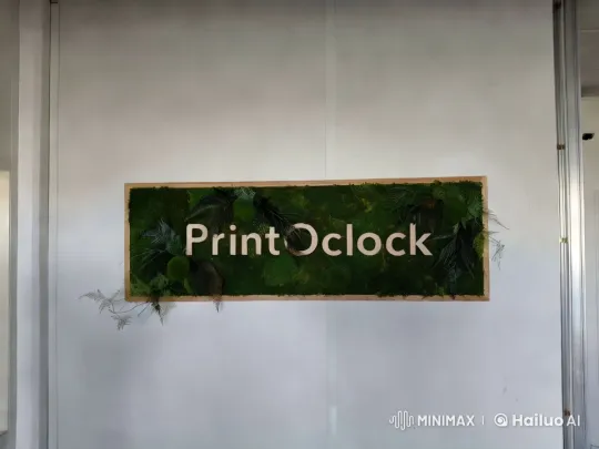 Print Oclock Logo Showcases Aesthetic on Natural Background – AI Generated Video | Hailuo AI