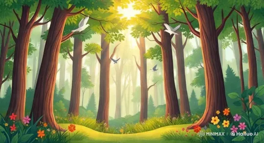 Enchanting Forest: Sunlit Beauty and Graceful Birds – AI Generated Video | Hailuo AI