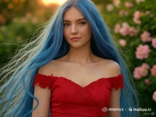 Young Woman in Garden with Dramatic Cinematography – AI Generated Video | Hailuo AI