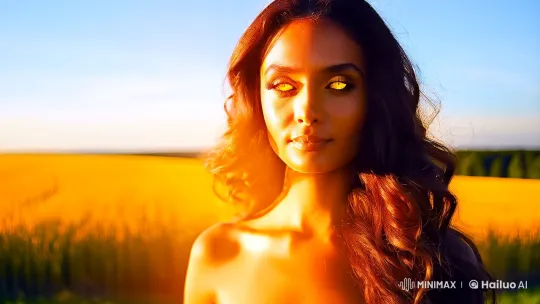 Radiant Woman: The Sun Embodied in Nature's Splendor – AI Generated Video | Hailuo AI