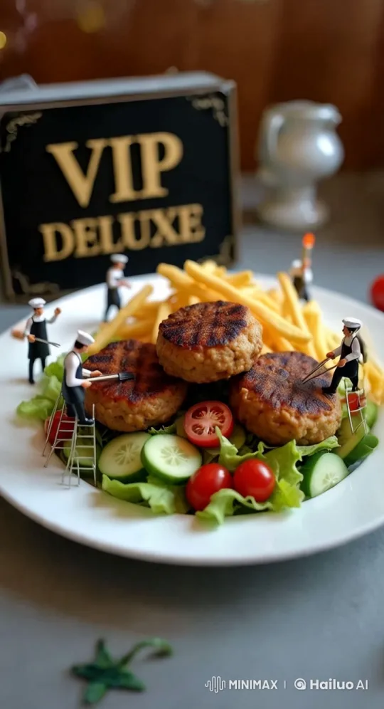 Mini Chefs Craft Elegant Gourmet Burgers – AI Generated Video | Hailuo AI