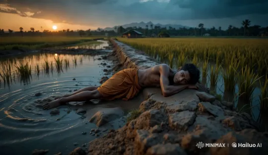 Aruni's Devotion: Protecting Crops at Dusk – AI Generated Video | Hailuo AI