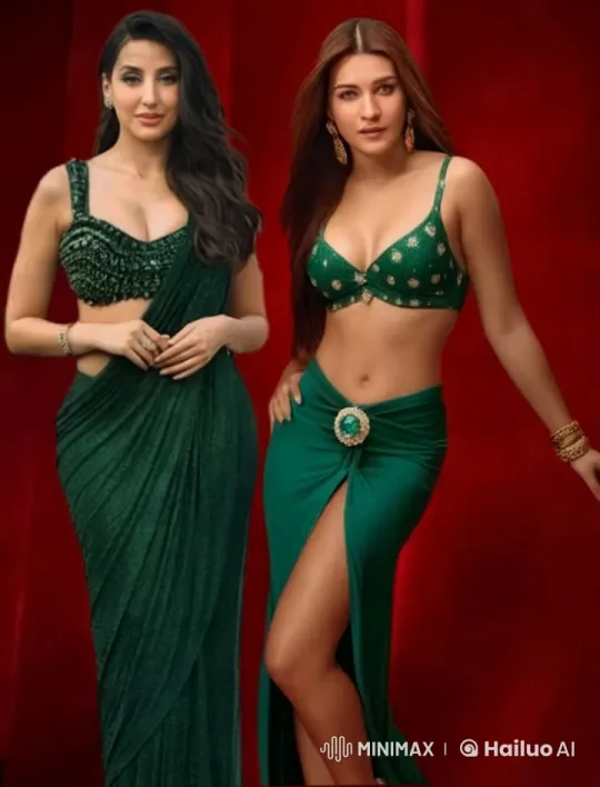 Two Women in Passionate Red-Backdrop Bikini Strip – AI Generated Video | Hailuo AI