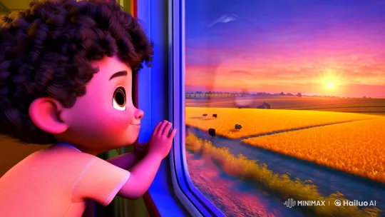 Boy Enchanted by Evening's Golden Fields – AI Generated Video | Hailuo AI