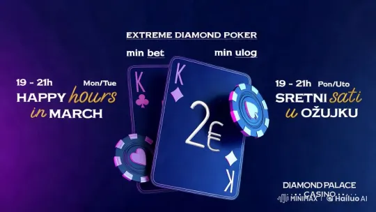 Extreme Diamond Poker: Happy Hours at Diamond Palace Casino – AI Generated Video | Hailuo AI