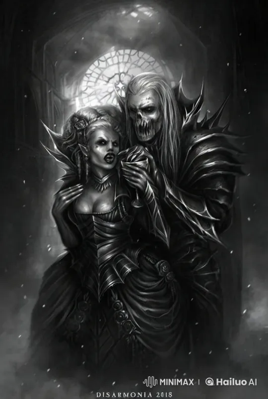 Gothic Cathedral: Vampire Couple's Intimate Embrace – AI Generated Video | Hailuo AI