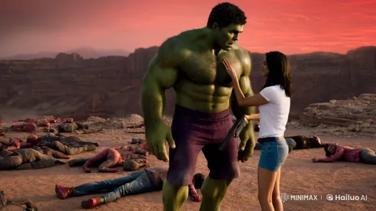 Hulk and Shadow's Desert Battle: A New Adventure Begins – AI Generated Video | Hailuo AI