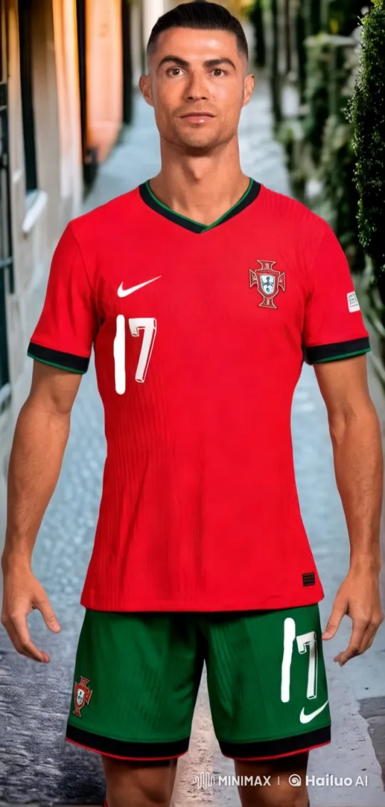Runner in Red and Green Jersey on Cobblestone Street – AI Generated Video | Hailuo AI
