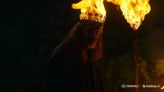 Fire Engulfs Tree Crown in Dynamic Shot – AI Generated Video | Hailuo AI