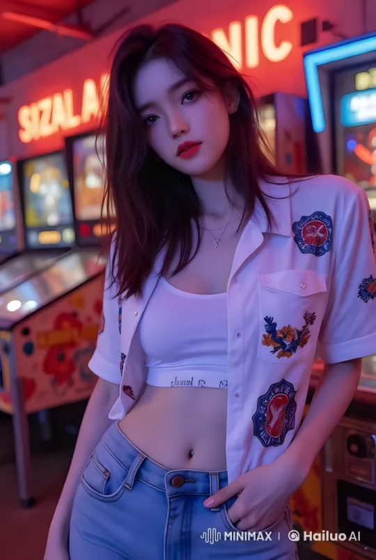 Vibrant Arcade Dance with Neon Flair – AI Generated Video | Hailuo AI