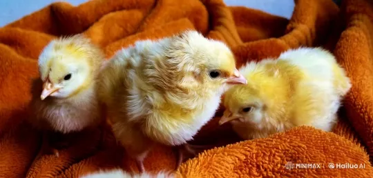 Cuddly Yellow Chicks on an Orange Blanket – AI Generated Video | Hailuo AI