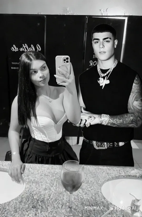 Intimate Mirror Selfie: Stylish Couple's Kiss Scene – AI Generated Video | Hailuo AI