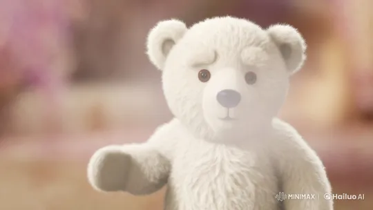 Cub Teddy Bear Delights with Charm and Roses – AI Generated Video | Hailuo AI