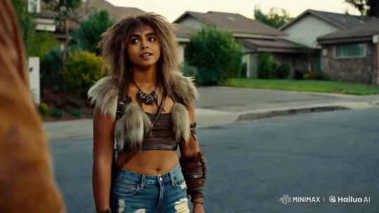 Whimsical Journey: Modern Cavewoman in Suburban Nature Fusion – AI Generated Video | Hailuo AI
