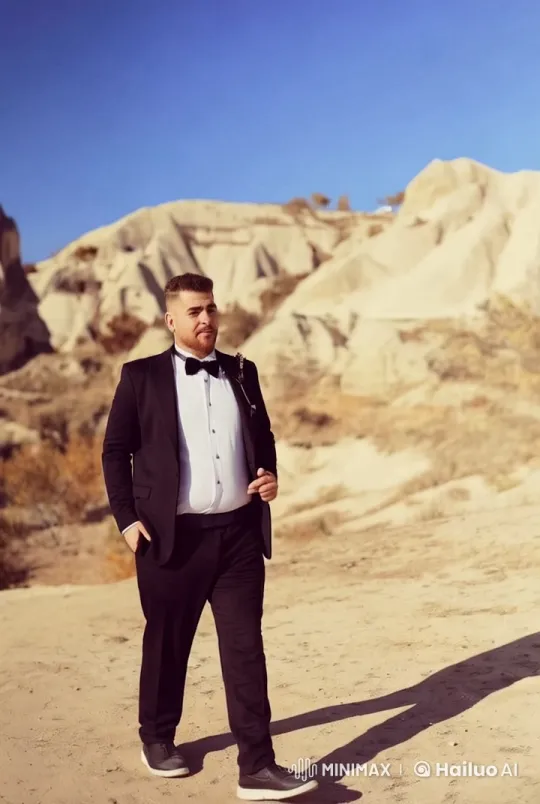 Formal Man Dances Halay in Desert Landscape – AI Generated Video | Hailuo AI