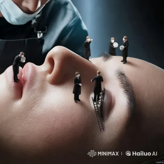 Miniature Workers Aesthetically Clean a Woman's Face – AI Generated Video | Hailuo AI