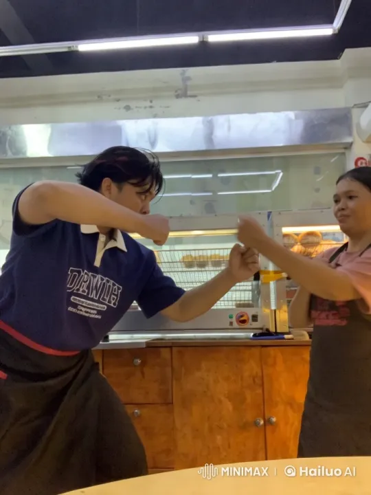 Kungfu Practitioners Perform Coordinated Moves in Kitchen – AI Generated Video | Hailuo AI