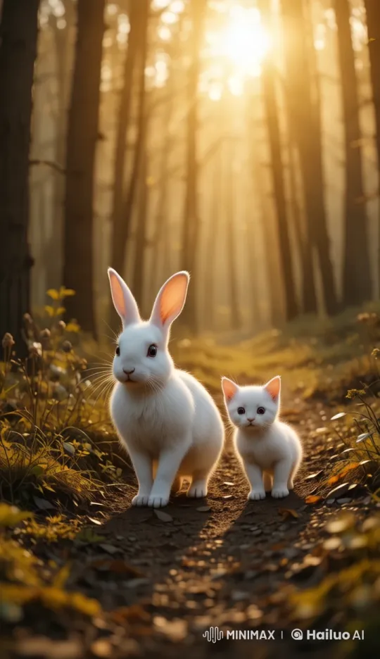 Resilient Companions: Rabbit and Kitten's Journey – AI Generated Video | Hailuo AI