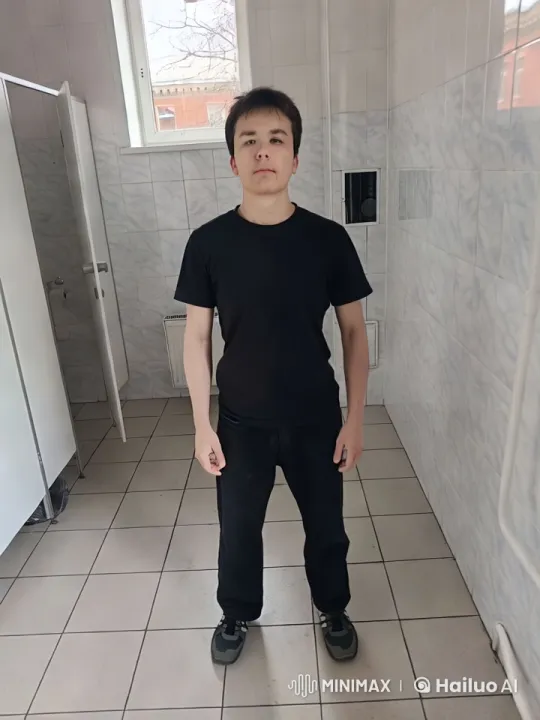 Man Showcases Impressive Physique in Minimalistic Setting – AI Generated Video | Hailuo AI