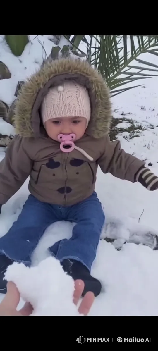 Baby Dances Joyfully in Snowy Landscape – AI Generated Video | Hailuo AI