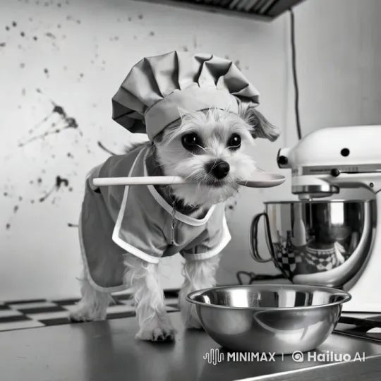 Whimsical Chef Dog in a Modern Kitchen – AI Generated Video | Hailuo AI