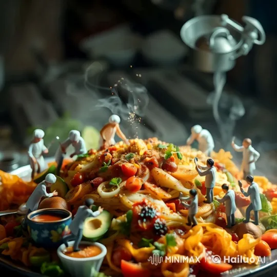 Mini Chefs Craft Pasta Masterpiece in Cinematic Detail – AI Generated Video | Hailuo AI