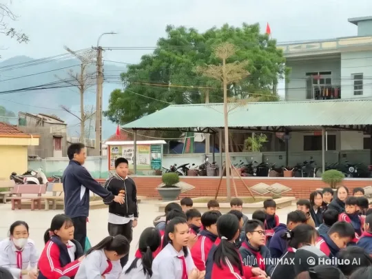 Students Practice Kungfu in Schoolyard with Engaged Audience – AI Generated Video | Hailuo AI