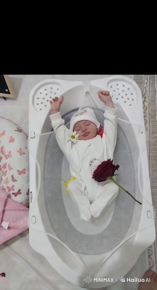 Baby Dances and Blows Kisses in Cradle – AI Generated Video | Hailuo AI
