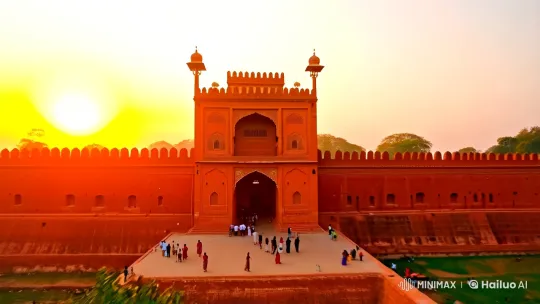 Vibrant Red Fort: A Cinematic Journey Through Mughal Majesty – AI Generated Video | Hailuo AI