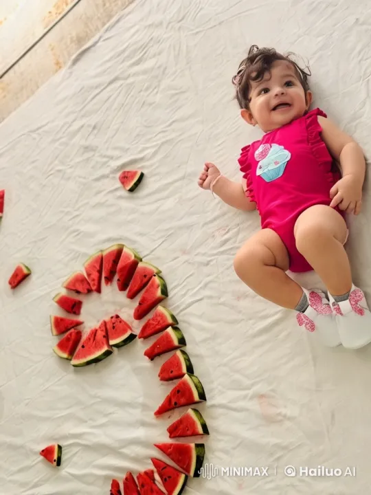 Baby's Playful Dance and Kungfu Moves in Watermelon Spiral – AI Generated Video | Hailuo AI