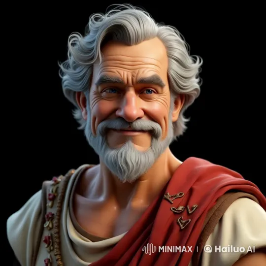 Aesthetic 360-Degree Portrait of a Character in Elegant Toga – AI Generated Video | Hailuo AI