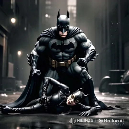 Batman Dominates Catwoman in Gotham Alley Confrontation – AI Generated Video | Hailuo AI