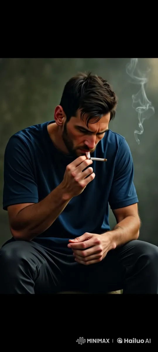 Man Contemplates Smoking in Pensive Live2D Video – AI Generated Video | Hailuo AI