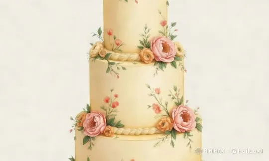 Enchanted Cake with Animated Floral, Angel, and Butterfly Decorations – AI Generated Video | Hailuo AI