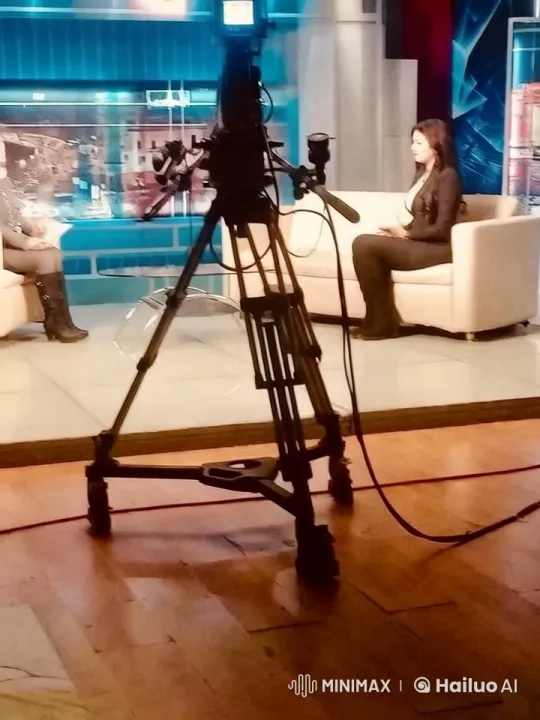 High-Production Interview in Modern Studio Setting – AI Generated Video | Hailuo AI