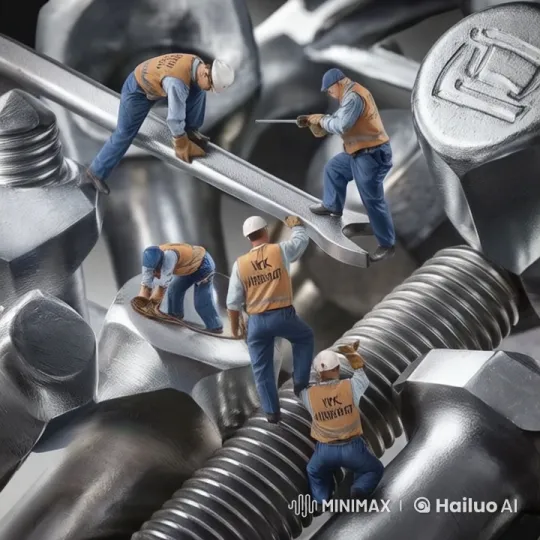Miniature Workers and Pet Collaborate in Metalwork – AI Generated Video | Hailuo AI