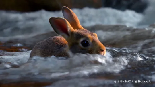 Chihuahua Saves Stranded Rabbit in River Rescue – AI Generated Video | Hailuo AI